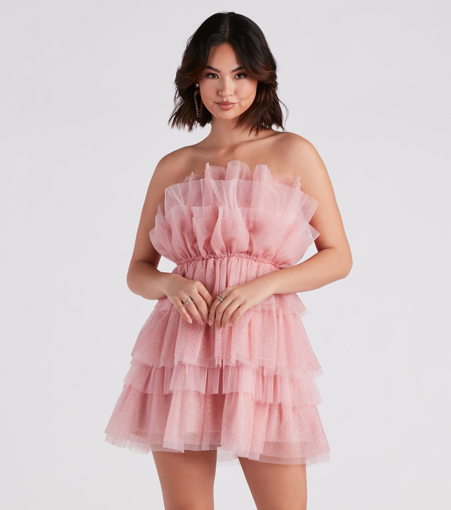 Glitter Tulle Short Party Dress